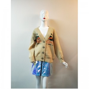 ЖЕЛТЫЙ ПЕЧАТНЫЙ КАРДИГАН RLWS0106F