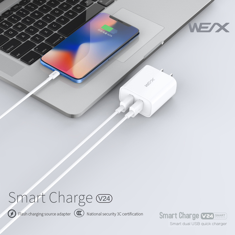 WEX - V24 Dual USB зарядное устройство, зарядное устройство, адаптер питания