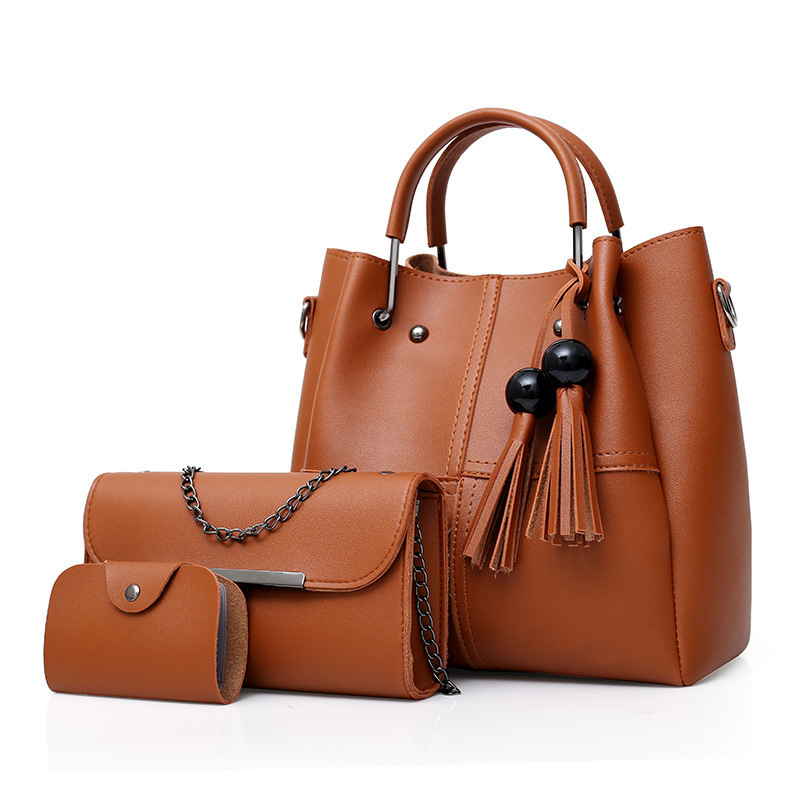 HD0827--3 ШТ. За Комплект Женщин PU Кожа Tote Кожа PU Портативная Сумка PU Кожаный Портмоне