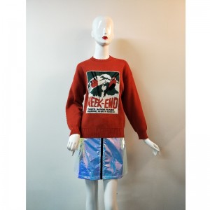 Свитер с оранжевой печатью RLWS0118F