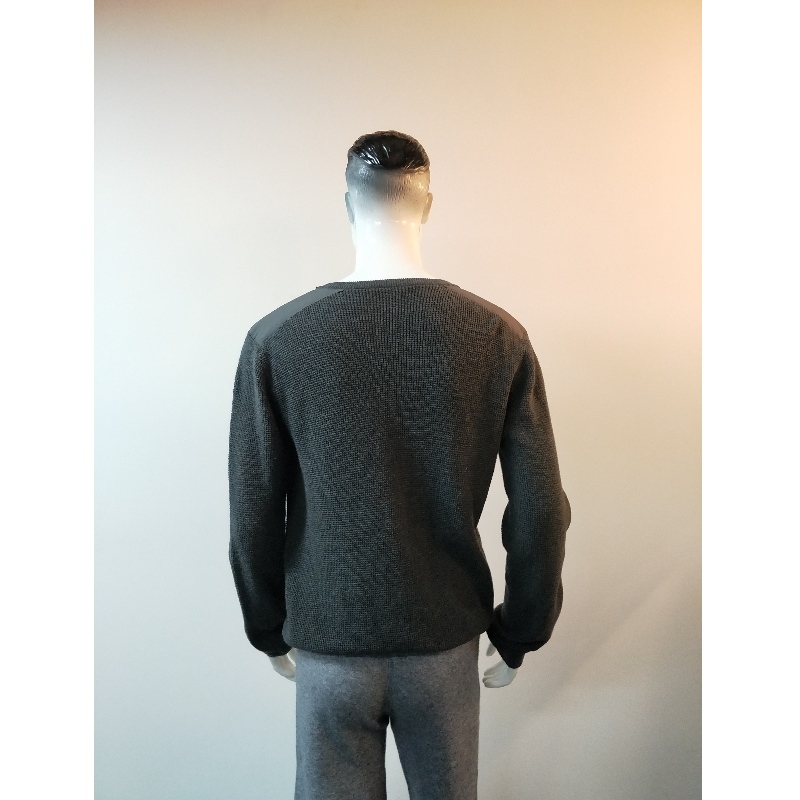 Серый свитер с V-образным вырезом RLMS0014F
