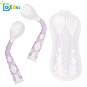 Закругленная и гладкая посуда для детей и малышей для путешествий Детские ложки и вилки для малышей