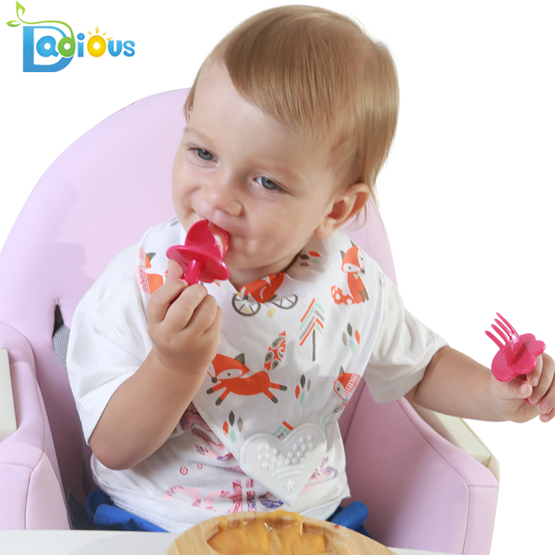 Первая тренировка Perfect Self Feeding Детская посуда Короткая вилка Baby Anti-Choke Training Набор вилок и ложек
