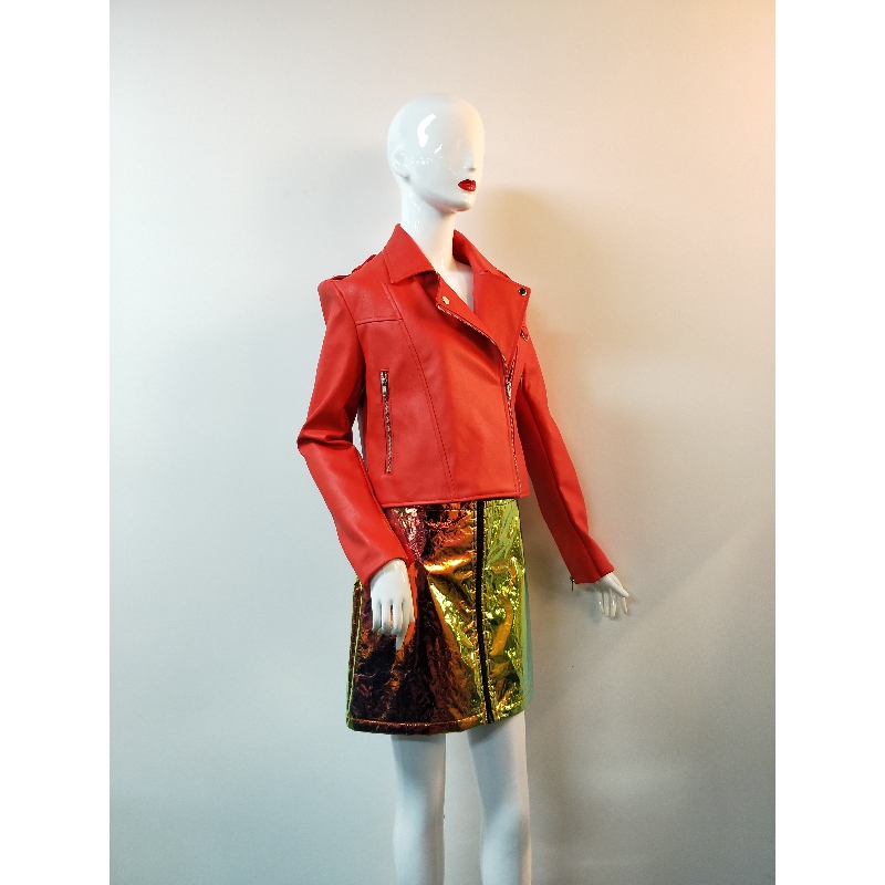 RED PU БАЙКЕРСКАЯ КУРТКА RLWPJ0004N