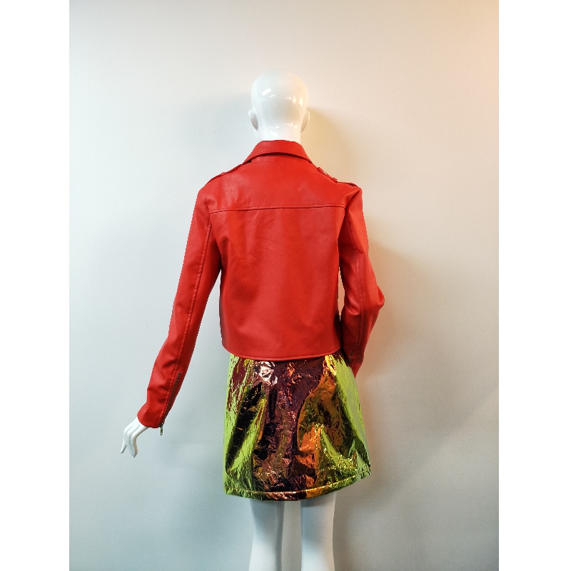 RED PU БАЙКЕРСКАЯ КУРТКА RLWPJ0004N