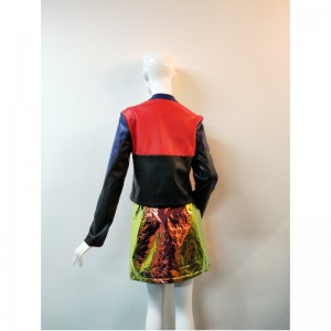 КОНТРАСТ PU БАЙКЕРСКАЯ КУРТКА RLWPJ0005N