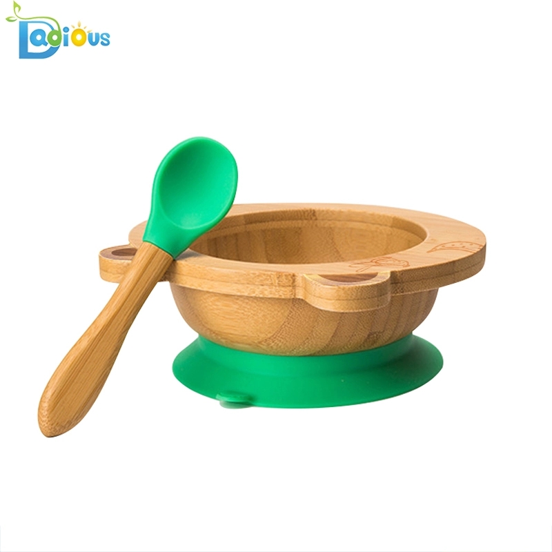 Экологичная экологически чистая Bamboo Baby Feeding Детская тарелка Всасывающая бамбуковая тарелка с кольцом всасывания Stay Put