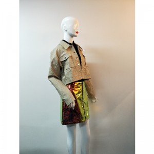 ХАКИ КОРОТКАЯ ПУ ЖАКЕТА RLWPJ0028N