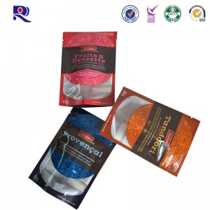 печатные и слоистые вертикальные пакеты, с прозрачным окном, пригодные для фруктов сухие.