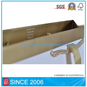 Бумажный пакет цветной печати Pantone с тиснением фольгой