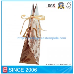 Роскошный бумажный пакет для упаковки свечей с закрытием ленты