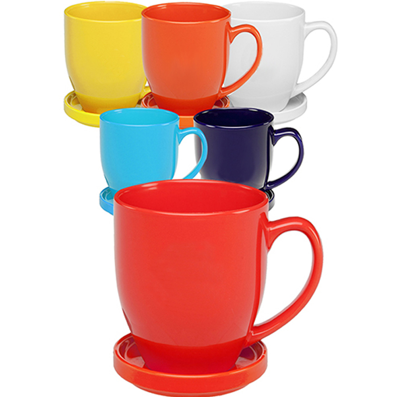 заказ различных цветов прочный фарфоровый кофейный стакан и чайный поднос