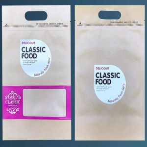 Высокое качество печатных настроить печать молнии мешок для упаковки пищевых продуктов с ручкой