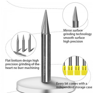 Гравировальные биты, 2-х канавки, прямой V-бит с ЧПУ, маркировка хвостовика 1/4 дюйма, конический гравировальный инструмент для стал...