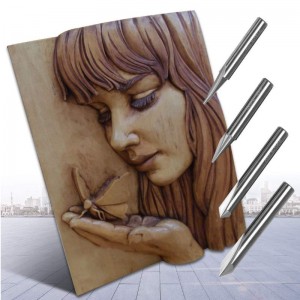 Гравировальные биты, 2-х канавки, прямой V-бит с ЧПУ, маркировка хвостовика 1/4 дюйма, конический гравировальный инструмент для стал...