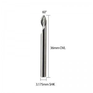 Спираль 60 Градусов V Паз Гравюра Инструмент С Плоским Дном ​​Фрезы С ЧПУ 1/8 Дюймов Хвостовик для Алюминия МДФ Твердой Древесины, М...