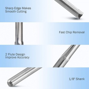 1/8 \"Диаметр хвостовика. Прямые двухсторонние фрезерные фрезы с прямым концом Фрезерный станок с 2 концами Фрезы с ЧПУ Вольфрамова...