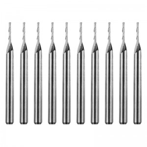 Фрезы с твердосплавными напайками, фрезы с двойными канавками Спирально-твердосплавные фрезы с ЧПУ, фреза с ЧПУ, 1 мм, режущий диа...