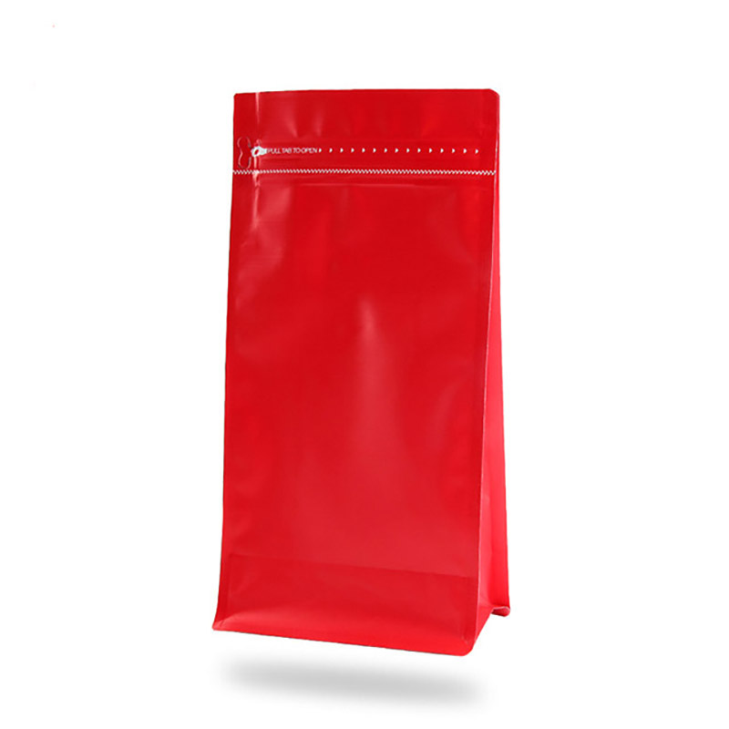 Полфунта, один фунт, два фунта кофейных зерен, клапан, восемь сторон, мешок для упаковки пищевых продуктов с молнией переднего кармана