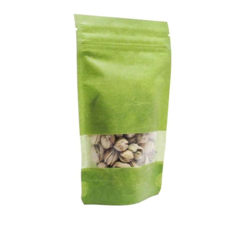 Non-Printing Resealable зеленые мешки рисовой бумаги с окном