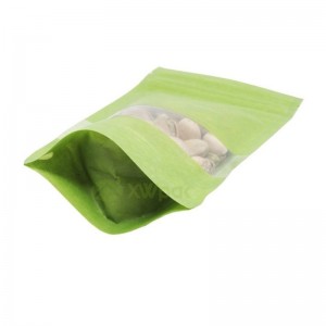 Non-Printing Resealable зеленые мешки рисовой бумаги с окном