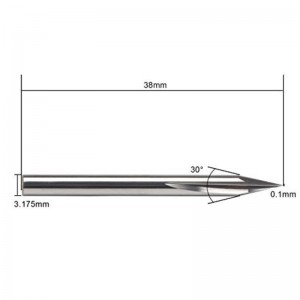 Металлический гравировальный наконечник, EnPoint 30-градусный V-образный твердосплавный наконечник Конусообразная насадка с ЧПУ с 2-...