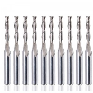 1/8 \"Диаметр хвостовика. Твердосплавные концевые фрезы с цилиндрическим носиком, 2 мм режущий диаметр. Фрезы с ЧПУ, 2-канавный спира...