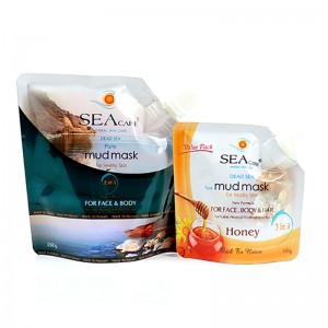 Алюминиевая фольга Мертвое море Грязевая маска для лица Мешочек с носиком Mylar Stand Up Spout Мешок для жидких косметических масок для л...