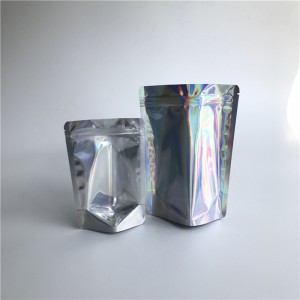 Оптовая Resealable Прозрачный Передний Голографический Встать Мешки Ламинированные Пластиковые Косметические Сумки На Молнии Упако...