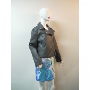 ЧЕРНАЯ КОЛЛЕКЦИЯ ЧЕРНЫЙ PU BLKER JACKET RLWPJ0013N