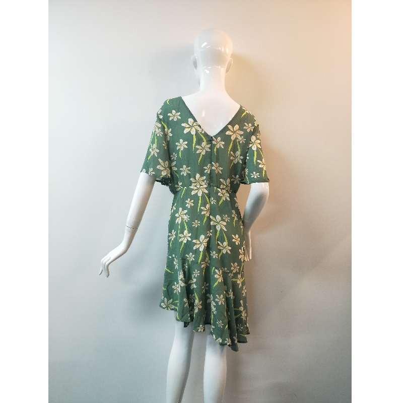 Платье женское зеленое с принтом TBWD0010M