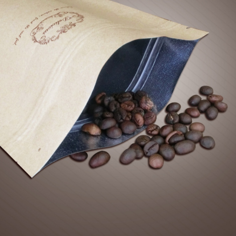 Хорошее качество обычно используемые крафт-бумажные мешки 3 боковое уплотнение упаковка мешок для кофе закуска орехи рис