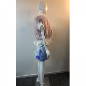 ЖЕНСКАЯ РОЗОВАЯ КОЖАНАЯ ЖИЛЕТА RLWF0014