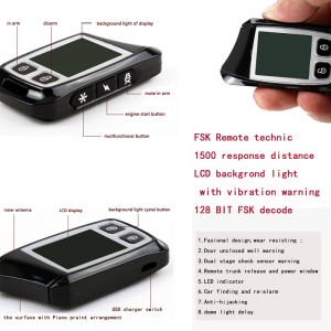 автомобильный код граббер с двумя FSK LCD передатчик удаленной автомобильной сигнализации 500 м