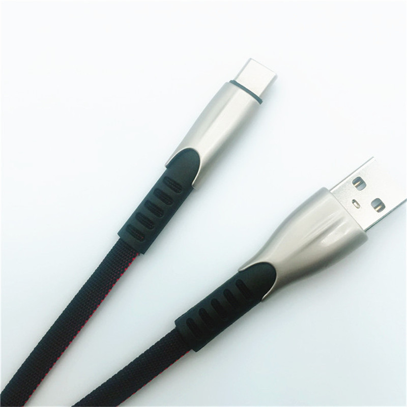 KPS-1001CB Micro Custom портативный 1m 2A цинковый сплав Ткачество микро USB-кабель