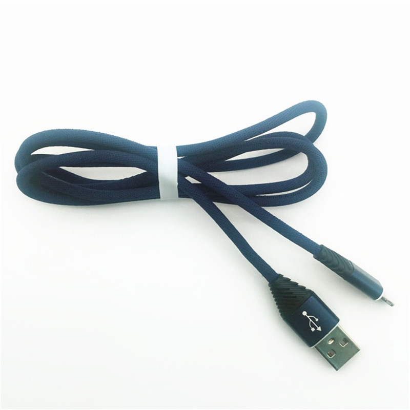KPS-1004CB 8pin Высокое качество 1M 2.2A хлопок ткачество быстрая зарядка USB-кабель для передачи данных