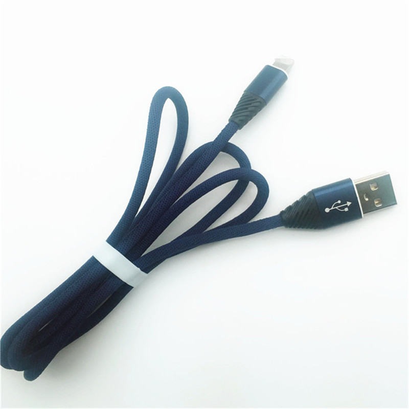 KPS-1004CB 8pin Высокое качество 1M 2.2A хлопок ткачество быстрая зарядка USB-кабель для передачи данных