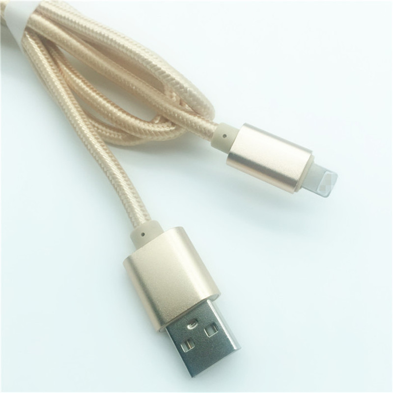 KPS-1005CB 8PIN 2M Высококачественный нейлоновый плетеный 2A быстрый USB-кабель для передачи данных для Iphone