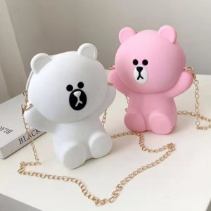 Силиконовый мультфильм сумка девушка сумка милый силиконовый мобильный телефон сумка медведь личность цепь одно плечо косой су...