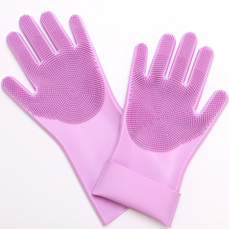 Силиконовые перчатки для мытья посуды, теплоизоляция, противоскользящая и износостойкая кухонная чистящая силиконовая щетка
