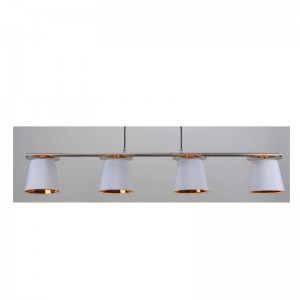 подвесной светильник с тканевым абажуром, белый абажур внутри золота