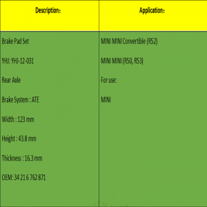 Тормозные колодки (OE: 34 11 6 771 868)