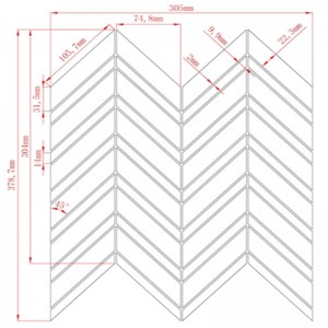 Каррара бьянко хонингованный шеврон мульти мраморная напольная мозаика