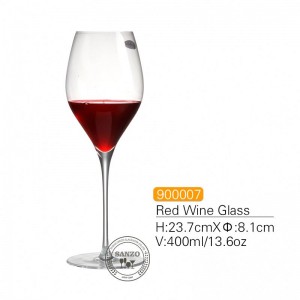 SANZO Черный стебель Lismore Balloon Wine Glass Ручной Бессвинцовые хрустальные очки с гравировкой Толстые стаканы