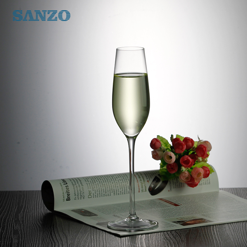 SANZO Blue Stem Шампанское Флейта Индивидуальные бокалы для шампанского ручной работы Бокалы для рекламных горячих продаж Дешевые флейты для шампанского