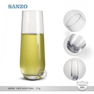 SANZO Black Stem Champagne Flute Индивидуальные прозрачные шампанские флейты Пластиковые шампанское