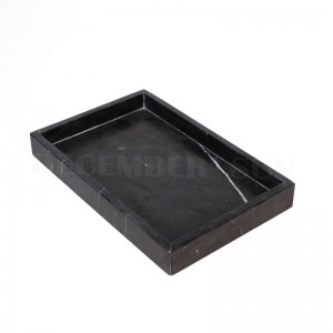 Поднос высокого качества черный прямоугольник мрамор