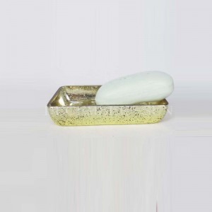 прозрачное стекло с золотыми украшениями для ванной комнаты