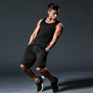 FDMM002-3 Мужской спортивный костюм, майка + свободные шорты + узкие брюки для бега