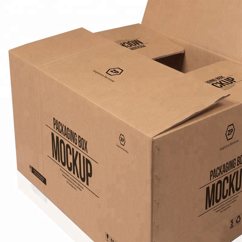 Горячие продажи на заказ большой 5 слоев логотипа бренда напечатаны крафт-бумага доставка доставка большая картонная коробка